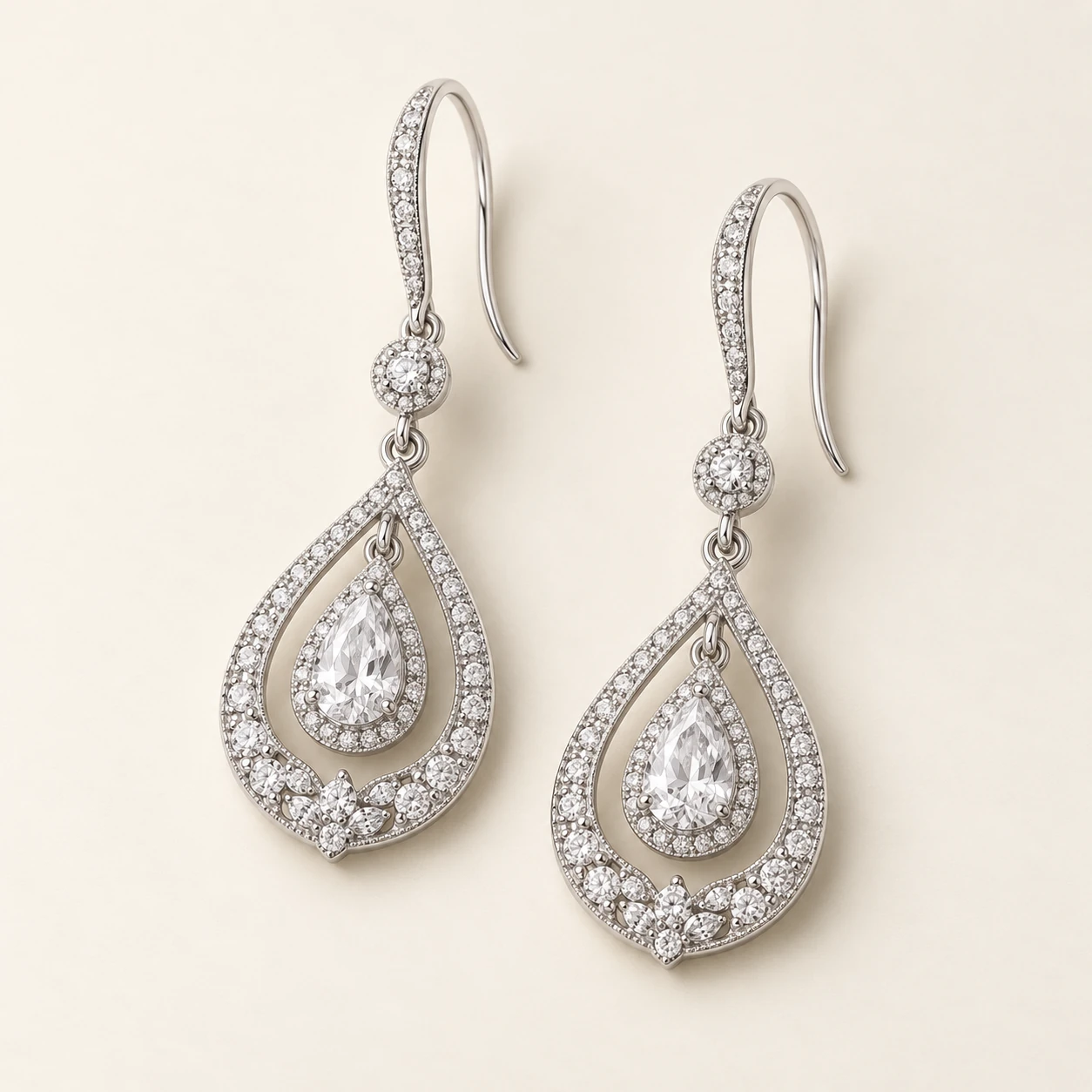Roshni Teardrop Earrings — two matching drop earrings