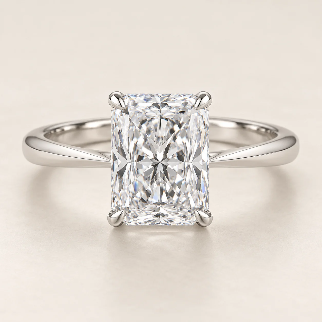 Ehd Radiant Solitaire - One radiant solitaire engagement ring.